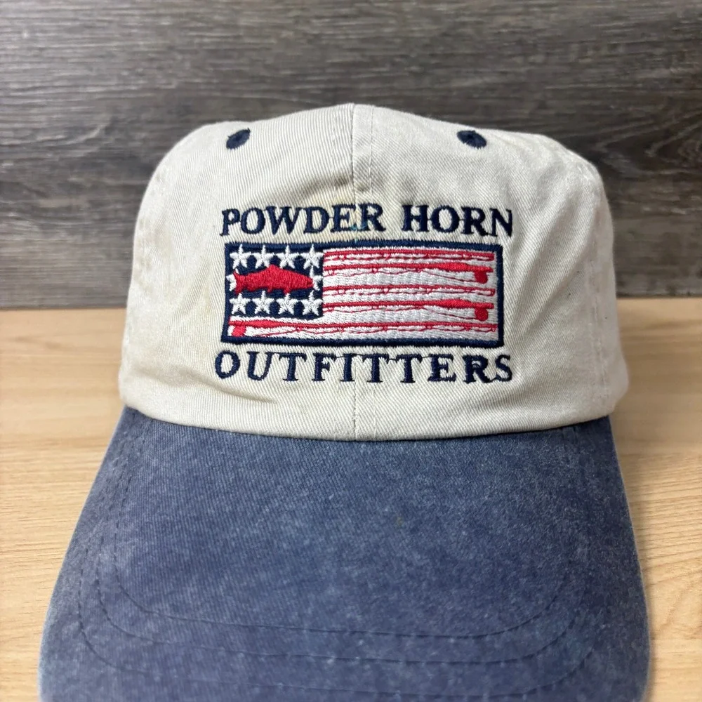 Powder Horn Outfitters Hat Cap‎ Strap Back Beige Adjustable